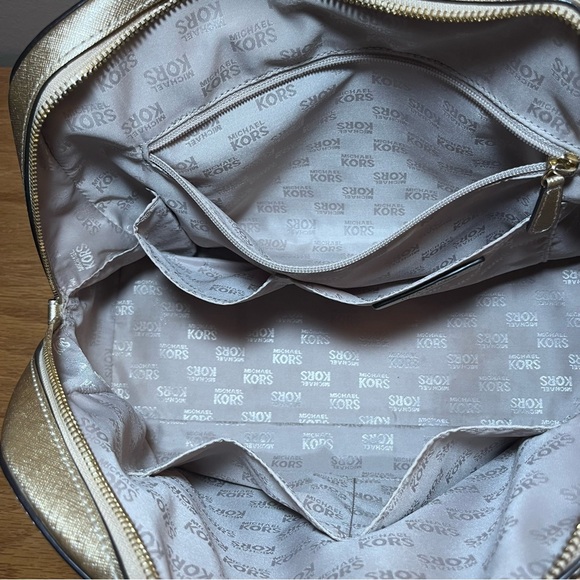 Michael Kors Gold Leather Cindy Dome Satchel - Picture 11 of 13